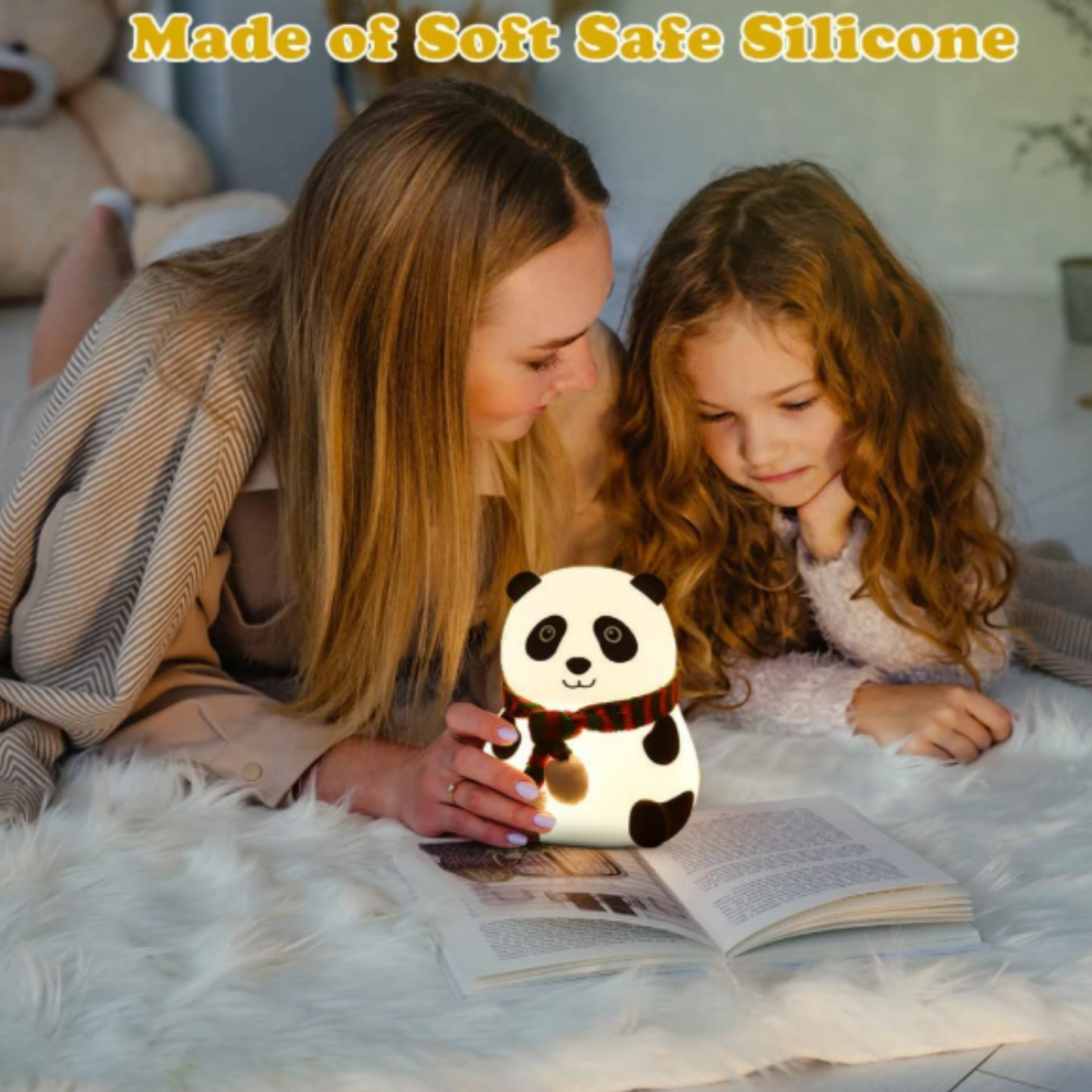 Sugarpods LED Panda Night Lamp, Touch-Activated Silicone Lamp