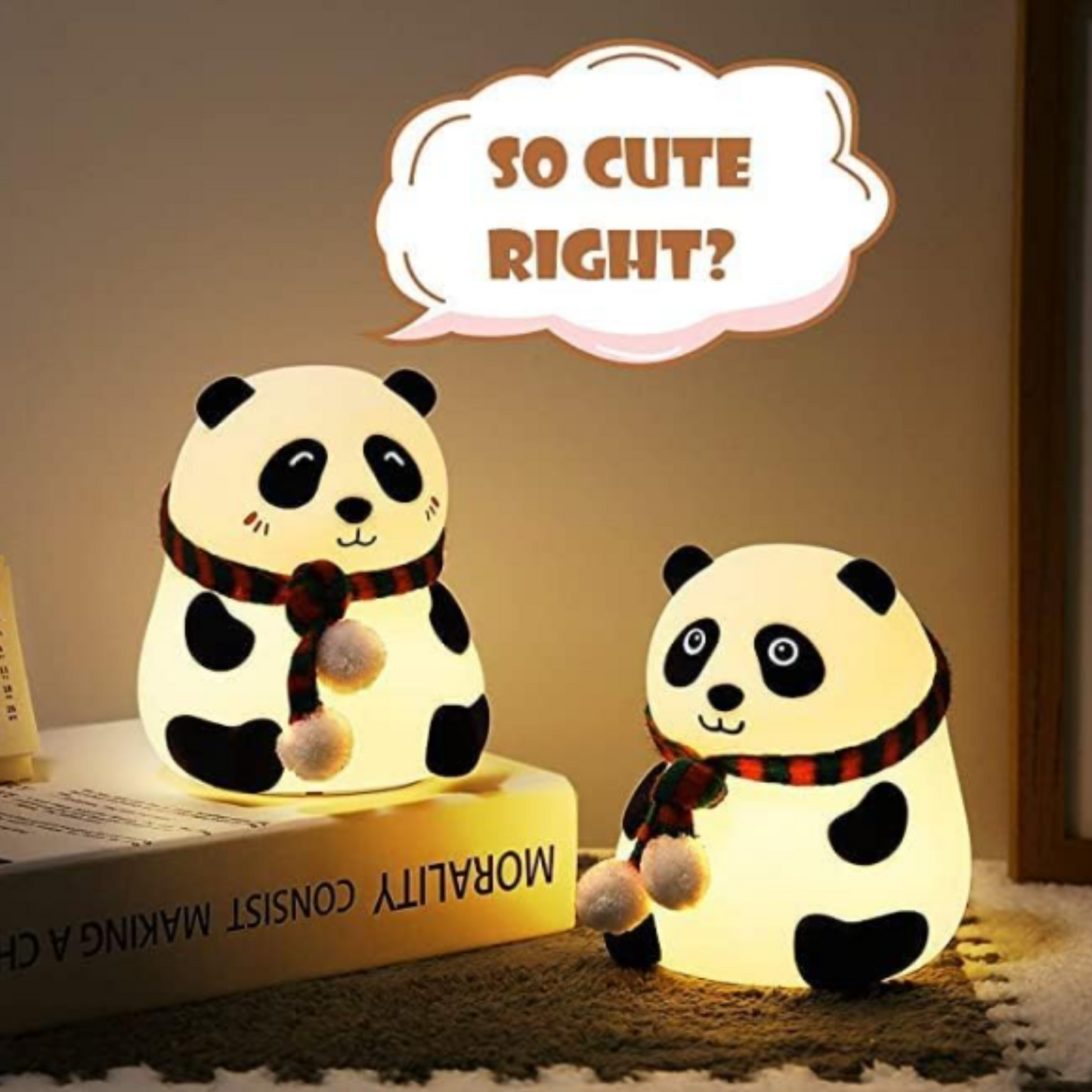 Sugarpods LED Panda Night Lamp, Touch-Activated Silicone Lamp