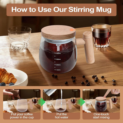 Stirring Glass Mug - 400ml Electric Cup