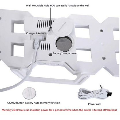 Acrylic 3D Led Digital Wall Clock For Home, Alarm Clock Table Clock Wall Hanging, Auto-Adjustable Brightness