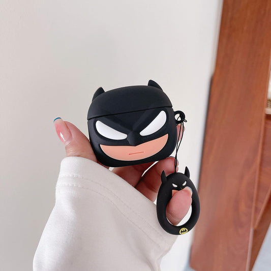 Soft Silicone Bat-Man Case for AirPods Pro (2nd Gen)with Keychain