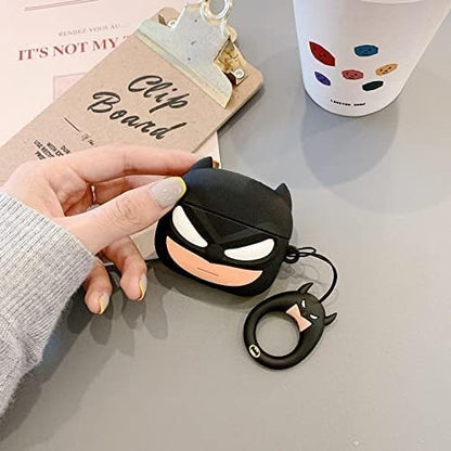 Soft Silicone Bat-Man Case for AirPods Pro (2nd Gen)with Keychain