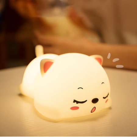 Parssufy Night Lamp, Cat Lamp, Cat Light Lamp, Cat Touch Silicone Lamp