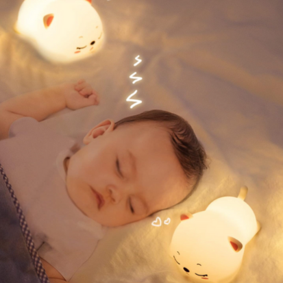 Parssufy Night Lamp, Cat Lamp, Cat Light Lamp, Cat Touch Silicone Lamp