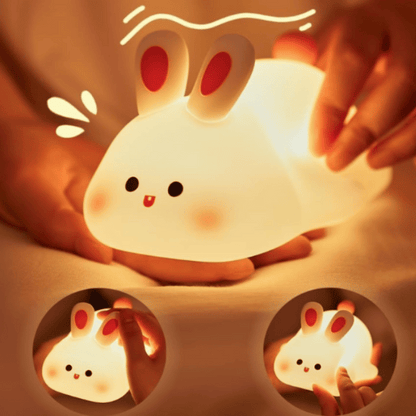 Cute Lazy Rabbit Night Light for Children, Girls for Valentine’s Day (Multicolor)