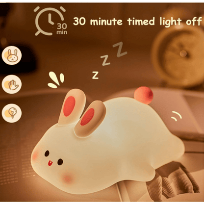 Cute Lazy Rabbit Night Light for Children, Girls for Valentine’s Day (Multicolor)