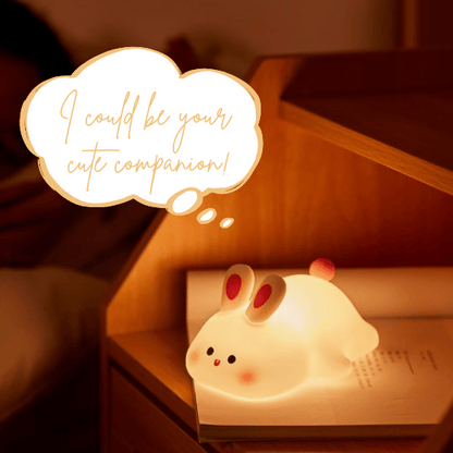 Cute Lazy Rabbit Night Light for Children, Girls for Valentine’s Day (Multicolor)