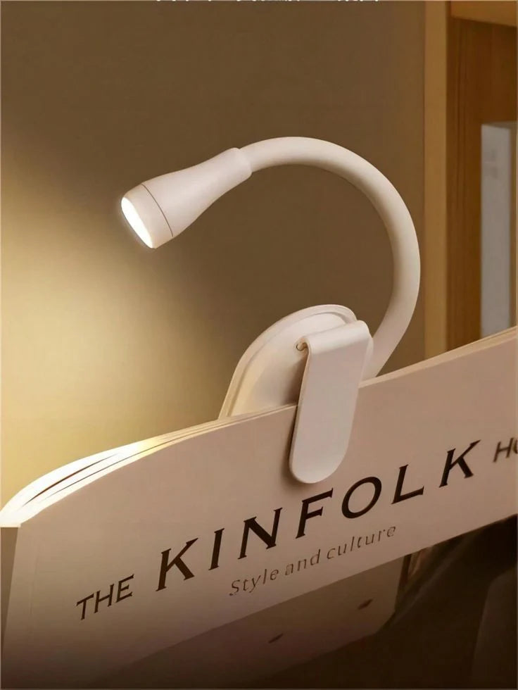 Rechargeable Clip-On Book Light – USB, 3 Colors, Dimmable