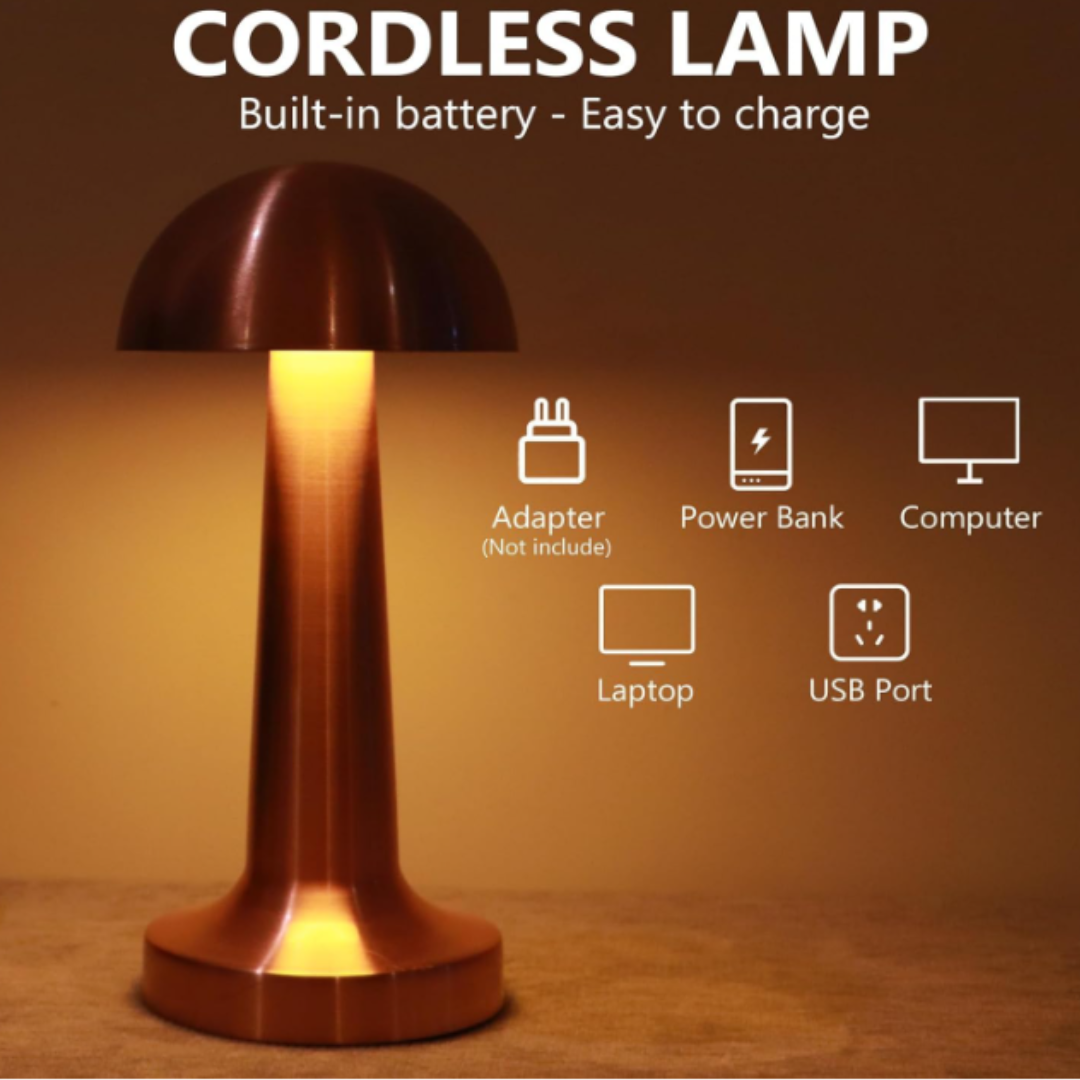 Wireless Table Lamp, Battery-Powered Rechargeable Light