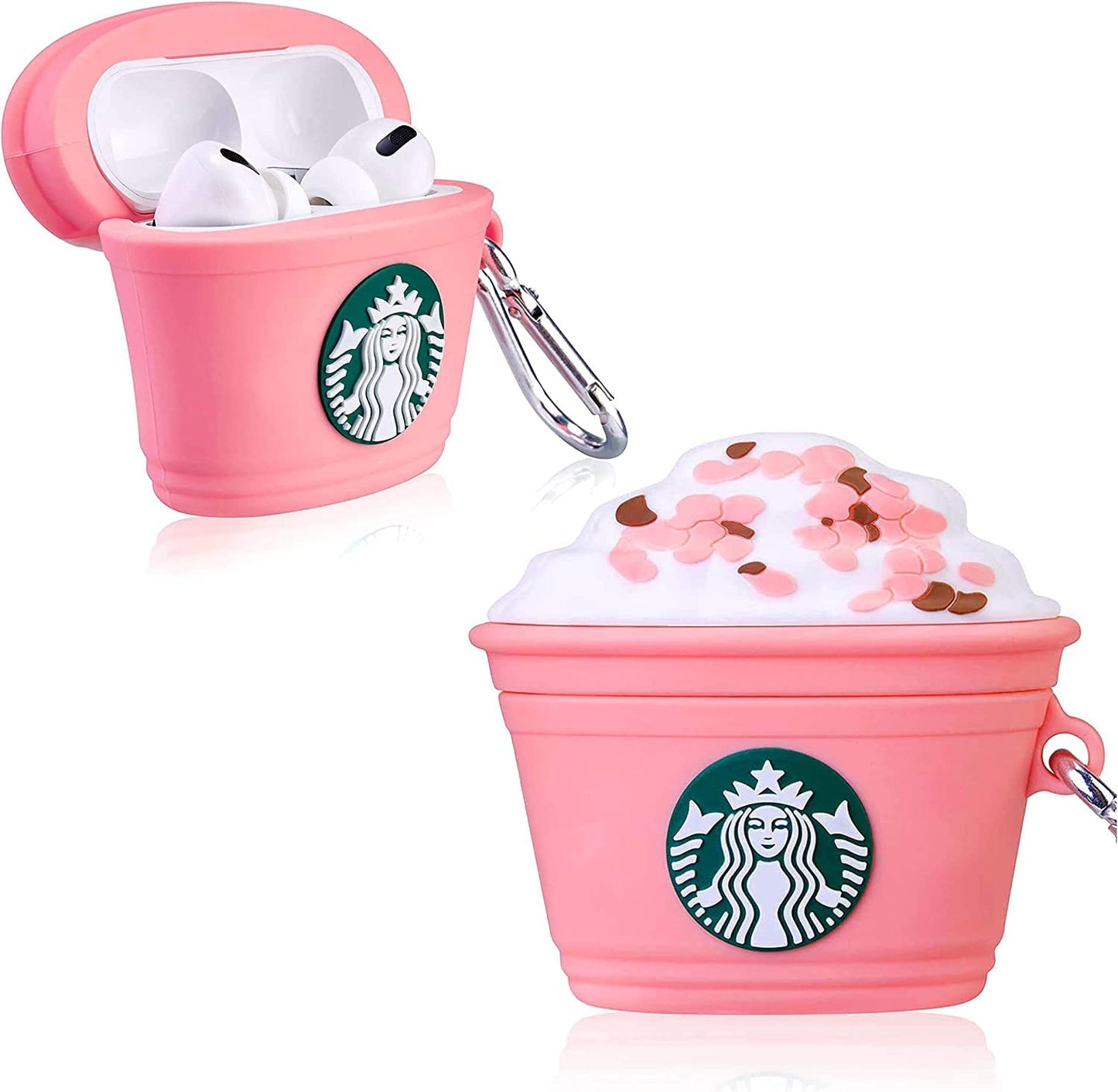 Pink Coffee Cup Silicone Case for AirPods Pro 2 – with Keychain