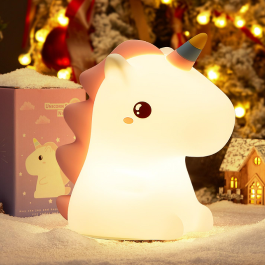 Cute Silicone Unicorn Night Light for Kids,16 Color Changing Nursery Beside Lamp